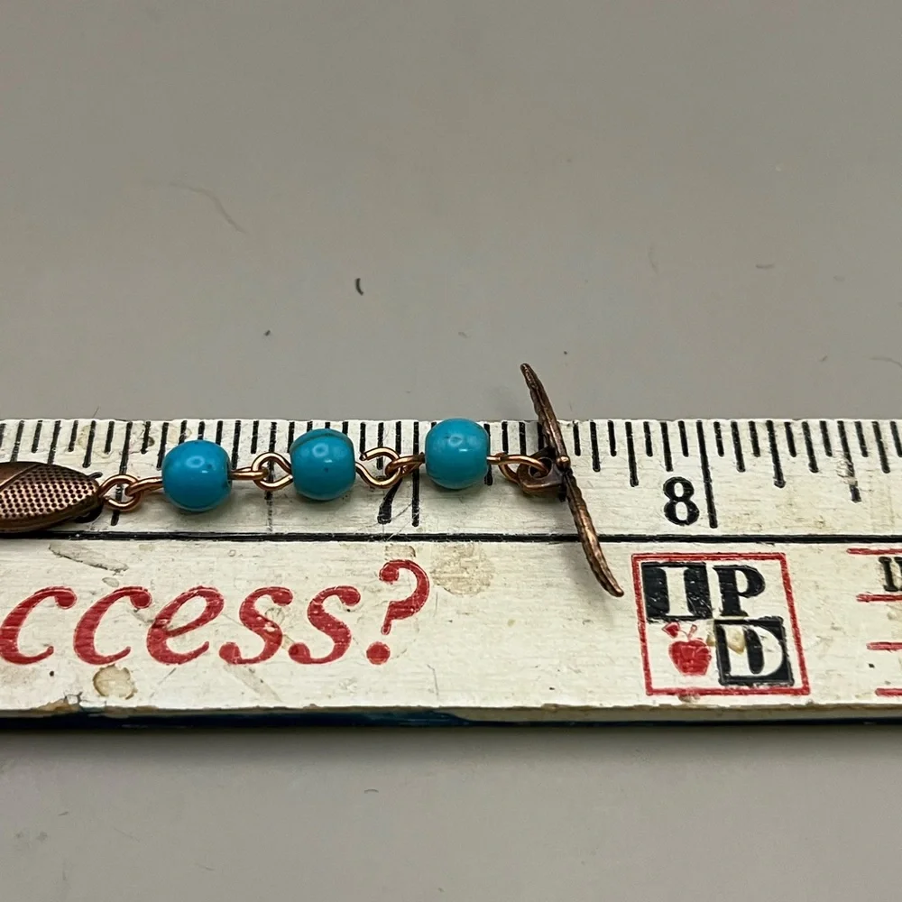 Turquoise Essential Oil Beaded Bracelet with Copper Accents